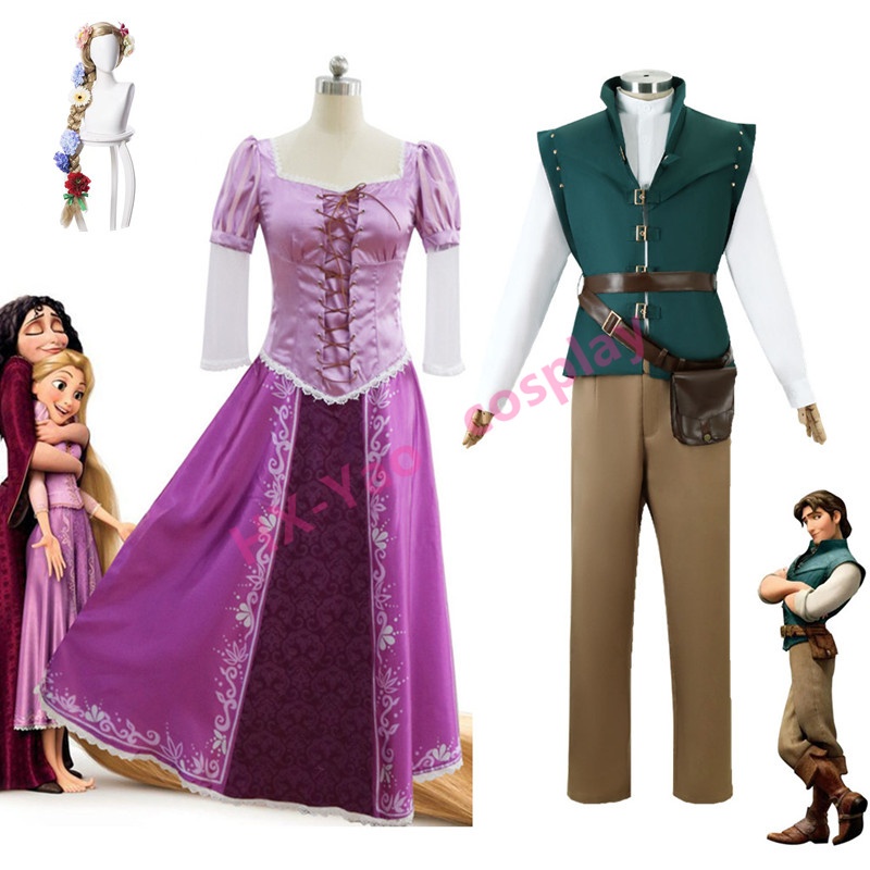 【HX-YAO】Enchanted Tangled Rapunzel cosplay Costumes Flynn Rider คอสเพลย์เครื่องแต่งกายฮาโลวีนแสดง