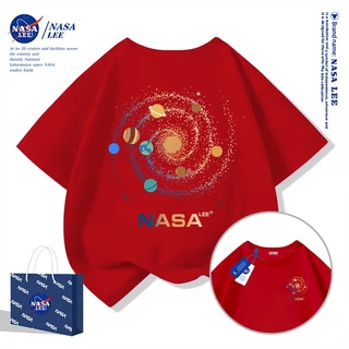 【จัดส่งภายใน 48 ชั่วโมง】เสื้อยืดเด็ก NASA สีดำ ผ้าฝ้าย 100% ลายจักรวาลสุดเท่ (Galaxy Print)