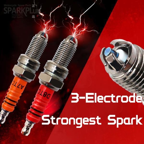 1 PC Spark Plug A7TC D8EA ประสิทธิภาพสูง 3-Electrode สําหรับ wave/tmx/baja/mio/xrm รถจักรยานยนต์ 8/1