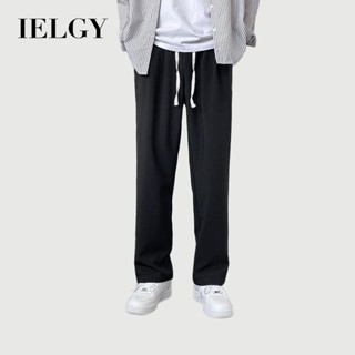 IELGY กางเกงขายาวแฟชั่นทรงหลวมแบบลําลองสําหรับผู้ชาย
