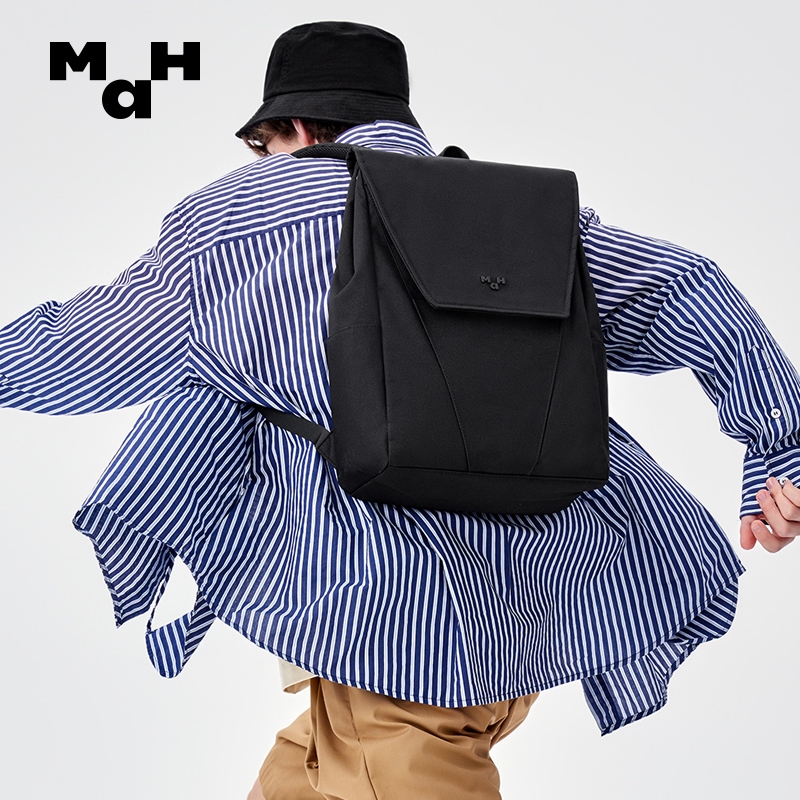 MAH 1912 กระเป๋าเป้สะพายหลัง สีพื้น ขนาด 14 นิ้ว 15 นิ้ว