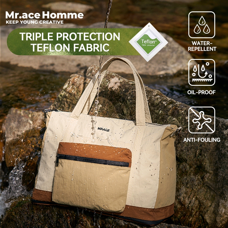 Mr.ace Homme กระเป๋า Duffle แบบพับได้ 30L กระเป๋าเดินทางสั้นกันน้ําสําหรับเที่ยวบิน 3323