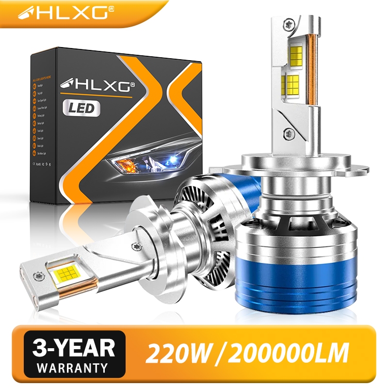 รับประกัน3ปี HLXG 2ชิ้น 6000K รถยนต์ ไฟหน้า LED H7 H4 H11 ไฟหน้ารถยนต์ LED พลังงานสูง H1 H8 9005 HB3 9006 HB4 9012 HIR2 Canbus หลอดไฟตัดหมอก LED