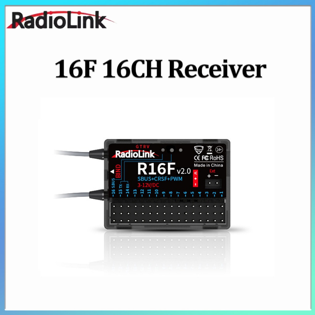 Radiolink R16F 16 Channle 2.4G Gyro RC ตัวรับสัญญาณรถแรงดันไฟฟ้า Telemetry 600 M ยาว RX สําหรับ RC ร