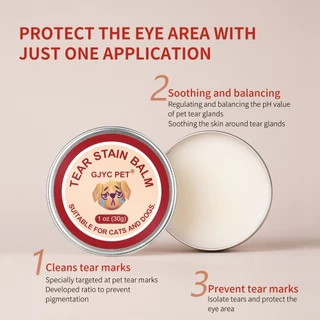 GJYC PET ครีมขจัดคราบน้ำตาสัตว์เลี้ยง ทำความสะอาดต่อมน้ำตา สกัดจากพืชบริสุทธิ์ ไม่ระคายเคือง เหมาะสำหรับแมวและสุนัข