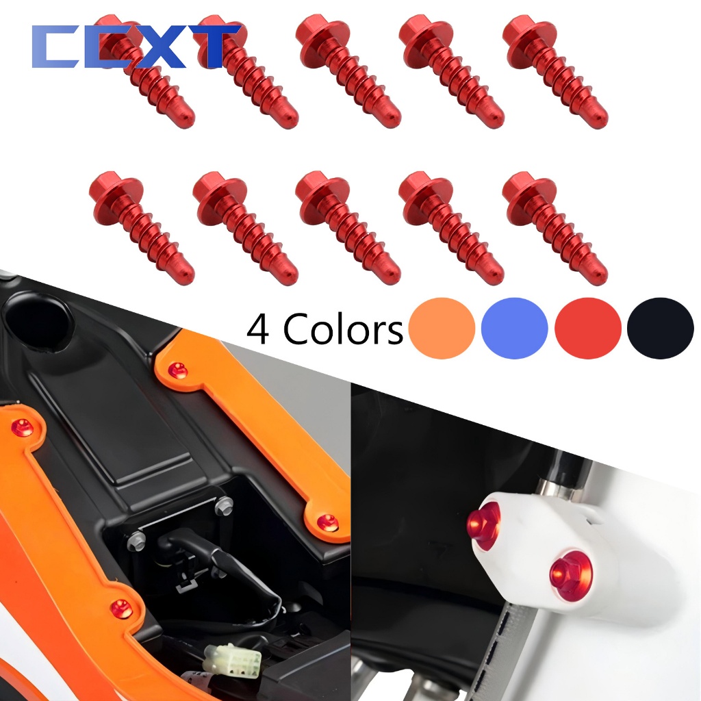 10 ชิ้น CNC อลูมิเนียม Self Tapping สกรูสลักเกลียวชุดสําหรับ Husqvarna FE TE FC TC FX TX สําหรับ KTM EXC EXCF XC XCF XCW SXF 2004-2022