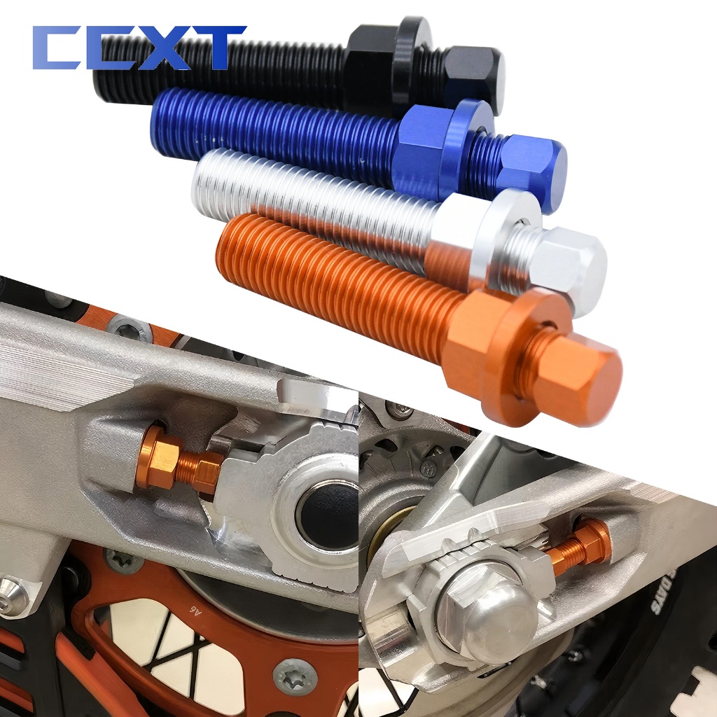M10 CNC ด้านหลังเพลาบล็อกโซ่ Adjuster Bolt สําหรับ KTM SX SXF XC XCF XCW EXC EXCF TPI 6D 2007-2023 สําหรับ Husqvarna TC FC TE FE TX FX