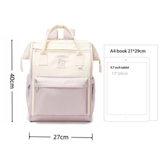 [Splash-Resistant] กระเป๋าเป้สะพายหลังความจุขนาดใหญ่สาวน่ารัก Campus Travel Backpack