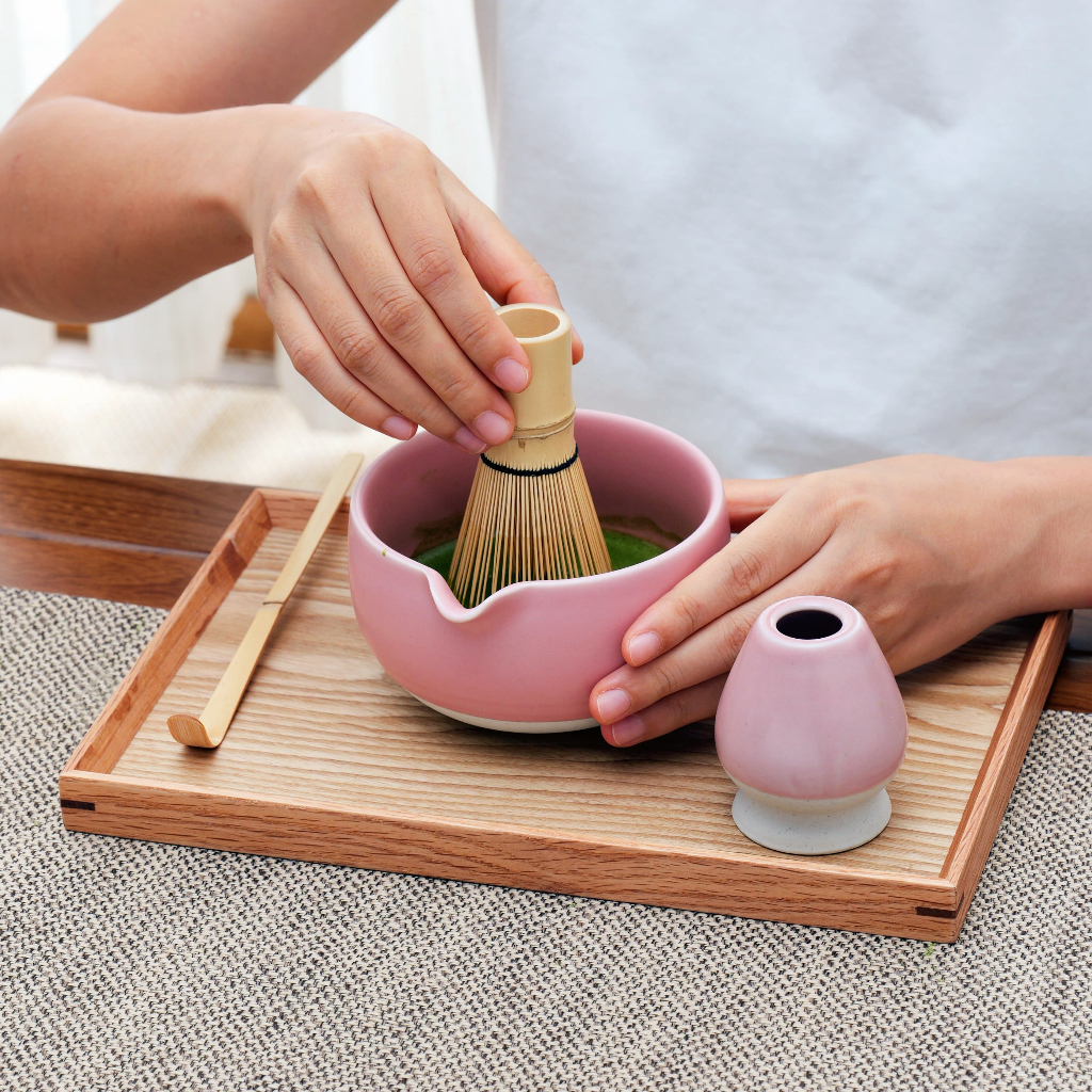 Matcha Setมัทฉะเกมสำหรับผู้เริ่มต้นชุดน้ำชาญี่ปุ่นชุดชาเขียวพิธีชุดคิทพรีเมี่ยม (ถ้วยชากับที่เทน้ำแกงจากหม้อกันหกเลอะเทอะ) กับกล่องของขวัญ - รูปที่ 3