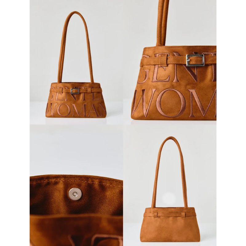 GENTLEWOMAN SUEDE BALLERINA BAG แท้ gentlewoman กระเป๋า ขายดีเหมือนเทน้ำเทท่า กระเป๋าสะพายไหล่ ราคา ถูกที่สุด ดีลบีเคเค แกลเลอรีภาพที่ 3