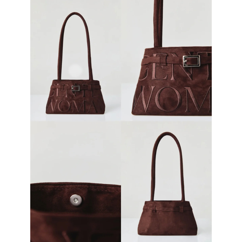 GENTLEWOMAN SUEDE BALLERINA BAG แท้ gentlewoman กระเป๋า ขายดีเหมือนเทน้ำเทท่า กระเป๋าสะพายไหล่ ราคา ถูกที่สุด ดีลบีเคเค แกลเลอรีภาพที่ 4