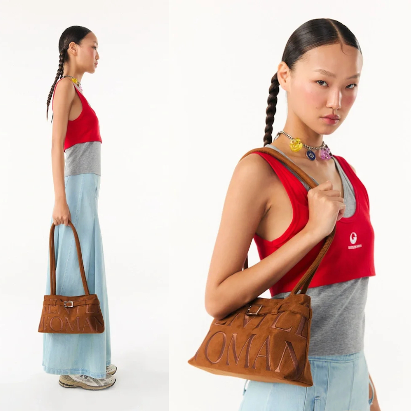 GENTLEWOMAN SUEDE BALLERINA BAG แท้ gentlewoman กระเป๋า ขายดีเหมือนเทน้ำเทท่า กระเป๋าสะพายไหล่ ราคา ถูกที่สุด ดีลบีเคเค แกลเลอรีภาพที่ 7