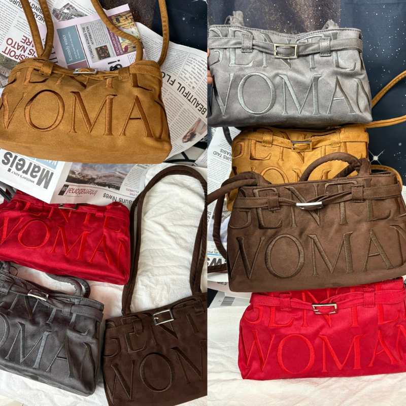 GENTLEWOMAN SUEDE BALLERINA BAG แท้ gentlewoman กระเป๋า ขายดีเหมือนเทน้ำเทท่า กระเป๋าสะพายไหล่ ราคา ถูกที่สุด ดีลบีเคเค แกลเลอรีภาพที่ 2