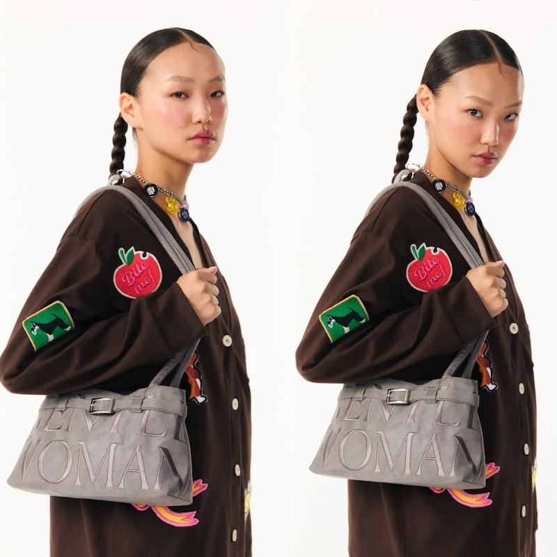 GENTLEWOMAN SUEDE BALLERINA BAG แท้ gentlewoman กระเป๋า ขายดีเหมือนเทน้ำเทท่า กระเป๋าสะพายไหล่ ราคา ถูกที่สุด ดีลบีเคเค แกลเลอรีภาพที่ 9