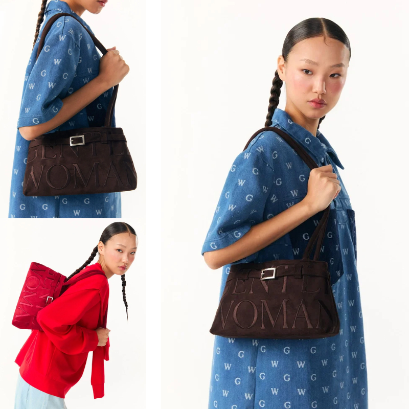 GENTLEWOMAN SUEDE BALLERINA BAG แท้ gentlewoman กระเป๋า ขายดีเหมือนเทน้ำเทท่า กระเป๋าสะพายไหล่ ราคา ถูกที่สุด ดีลบีเคเค แกลเลอรีภาพที่ 8