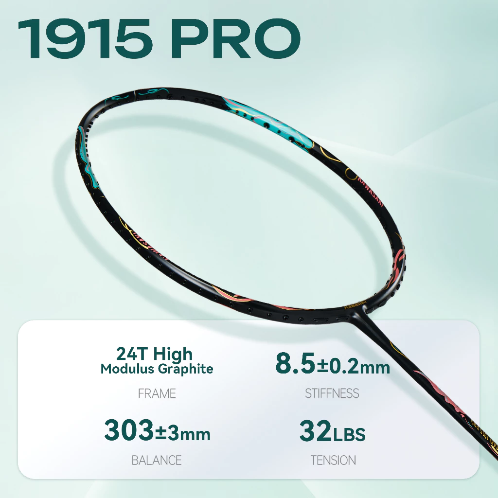ไม้แบดมินตัน KAWASAKI 1915 PRO 5U 18-32LBS ออกแบบมาให้งานง่ายและควบคุมได้อย่างแม่นยำ ใช้วัสดุคาร์บอนไฟเบอร์น้ำหนักเบาพิเศษ เหมาะสำหรับผู้เล่นระดับโปร