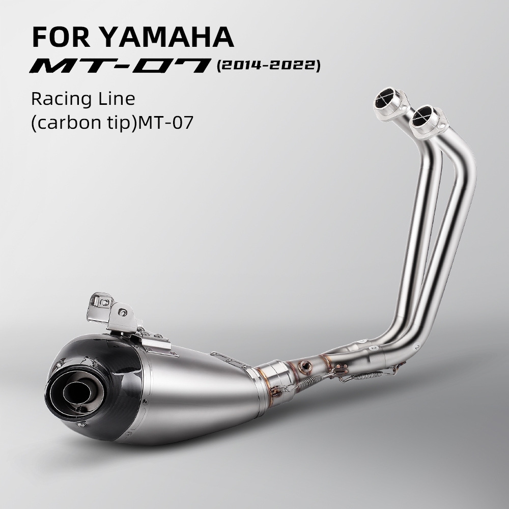 MOTO RCYCLE EXHAUST MUFFLER FULL SYSTEM SLIP ON สําหรับ MT07 mt-07 2014-2023 ท่อไอเสียรถจักรยานยนต์