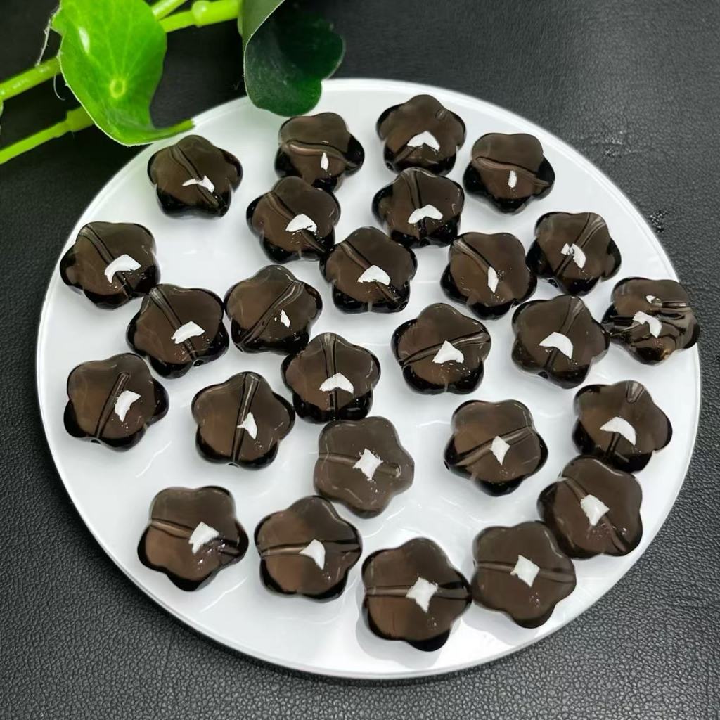 น้ําแข็งธรรมชาติ Obsidian ดาวประมาณ 14 มม.แกะสลักชิ้นเครื่องประดับน่ารัก Hand-Made เครื่องประดับ diy อุปกรณ์เสริม Simple All-Match ของขวัญ