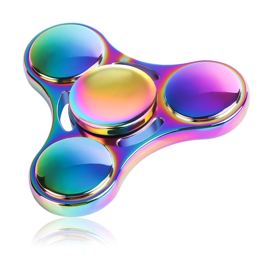 1PC Rainbow fidget spinner ของเล่นโลหะ ufo ขนาดเล็กมือถือ finger spinners นําเสนอเด็กผู้ใหญ่หมุน top focus ตารางปลายนิ้ว