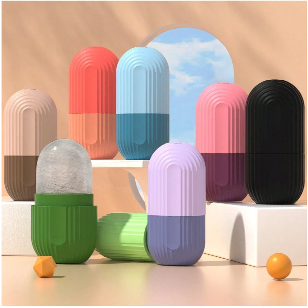 ใบหน้าทาถาดน้ําแข็งน้ําแข็งลูกกลิ้งนวดถาดน้ําแข็งแบบพกพาใบหน้ารูขุมขนหดดูแล