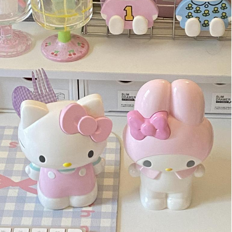 OHAYA | ซานริโอ HelloKitty ที่ใส่ปากกาเครื่องเขียน Melody แปรงแต่งหน้าหลอดเก็บเดสก์ท็อปเครื่องประดับของขวัญ