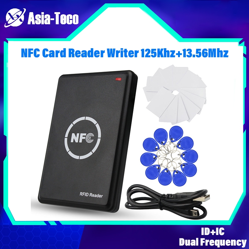 NFC Card Reader Writer 125Khz 13.56Mhz เข้ารหัส Programmer เครื่องถ่ายเอกสาร RFID Duplicator ฟรีซอฟต์แวร์