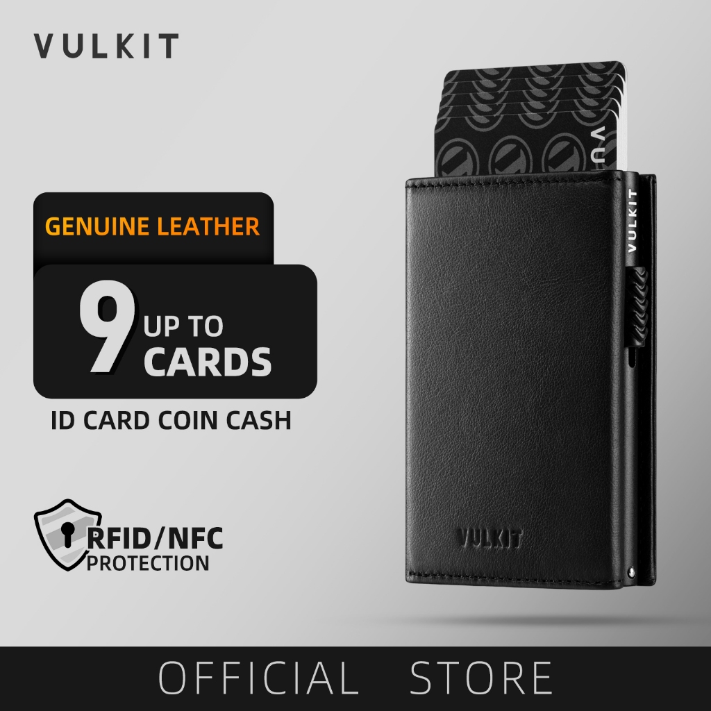 VULKIT-กระเป๋าสตางค์หนังแท้ Pop Up Cards พร้อม ID Window Wallet-VC302P