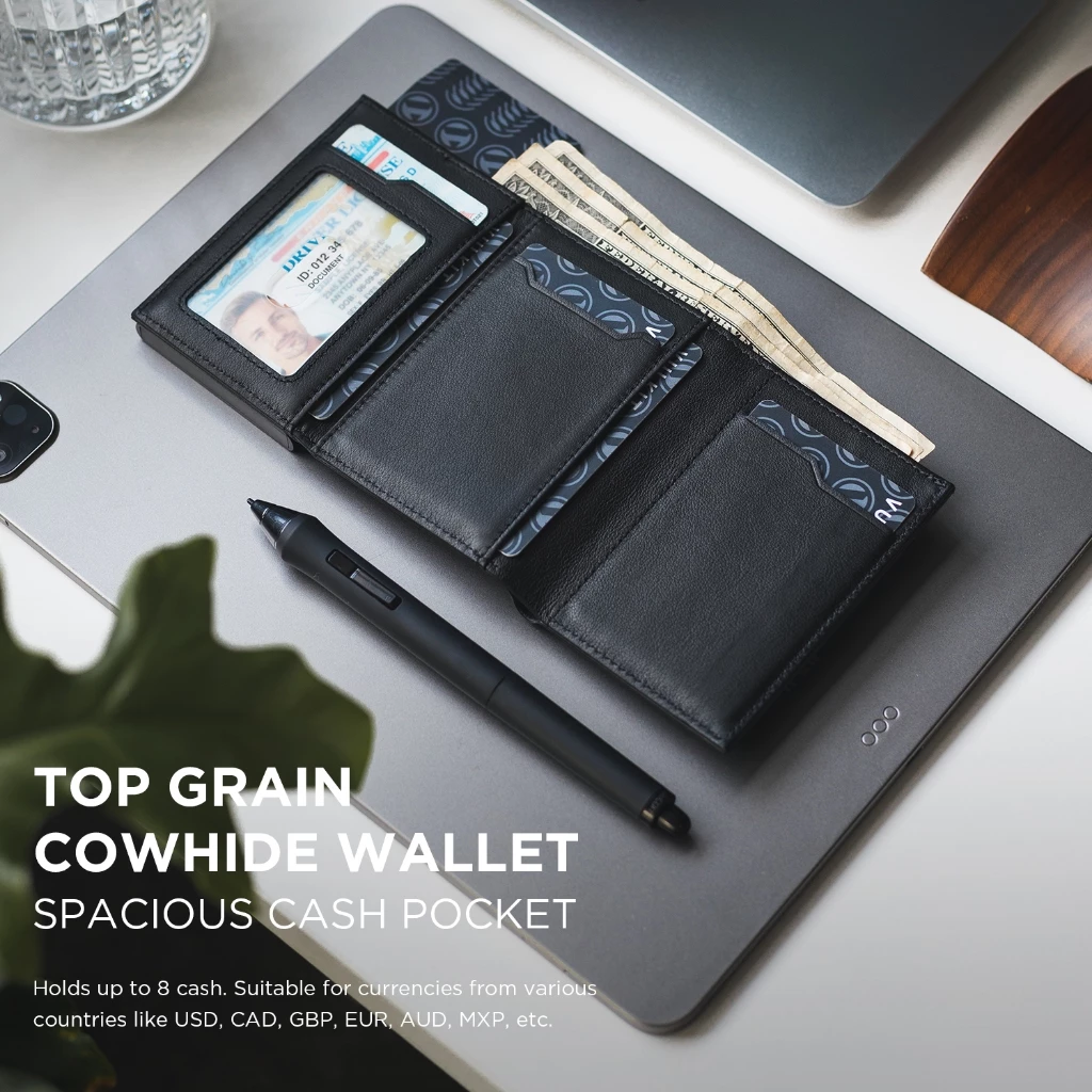 VULKIT กระเป๋าสตางค์หนังแท้ Pop Up Cards พร้อม ID Window รุ่น VC302P thumbnail 5