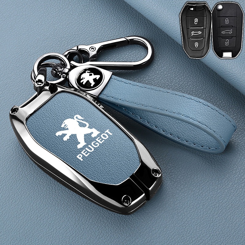 เคสกุญแจรถยนต์  อุปกรณ์เสริม สําหรับ Peugeot 3008 208 308 2008 307 508 408 4008 5008 301 รถกรณีรถพวงกุญแจรถกรณีกุญแจรีโมท