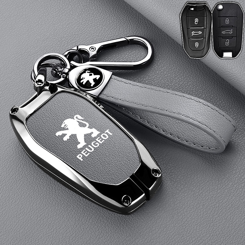 เคสกุญแจรถยนต์  อุปกรณ์เสริม สําหรับ Peugeot 3008 208 308 2008 307 508 408 4008 5008 301 รถกรณีรถพวงกุญแจรถกรณีกุญแจรีโมท