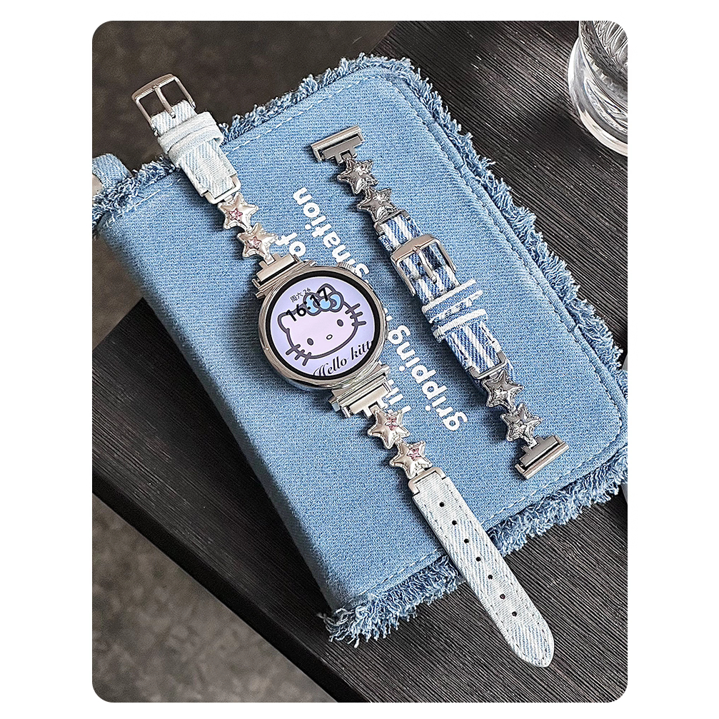 Star Denim Watch Strap For Huawei watch GT 5 สาย huawei watch gt 5 pro / Huawei GT5 Pro สาย GT2/GT3/ huawei GT4 สาย Redmi watch 5 Lite / Redmi watch 5 Active สาย Galaxy watch 7 Strap / Garmin lily 2 active สาย GTS4 mini ,GTS3,GTS2, Amazfit Bip 6 Strap ราคา ถูกที่สุด ดีลบีเคเค แกลเลอรีภาพที่ 3
