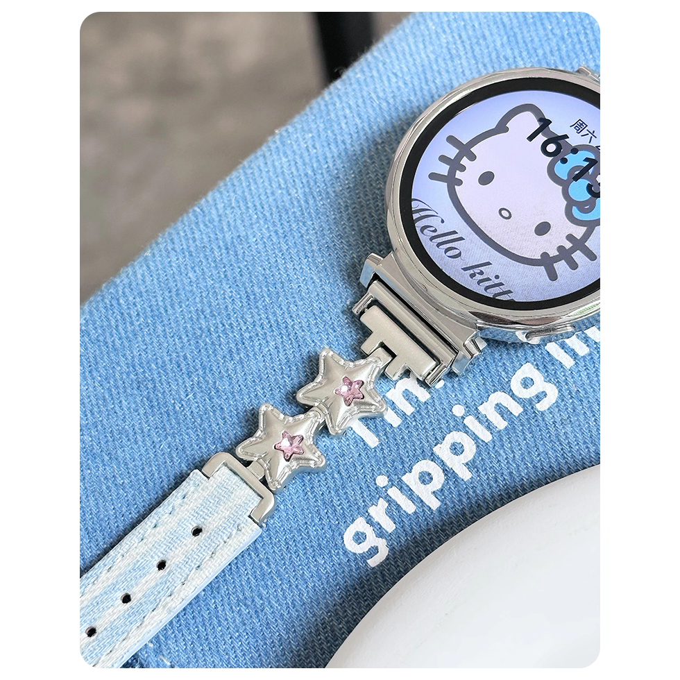 Star Denim Watch Strap For Huawei watch GT 5 สาย huawei watch gt 5 pro / Huawei GT5 Pro สาย GT2/GT3/ huawei GT4 สาย Redmi watch 5 Lite / Redmi watch 5 Active สาย Galaxy watch 7 Strap / Garmin lily 2 active สาย GTS4 mini ,GTS3,GTS2, Amazfit Bip 6 Strap ราคา ถูกที่สุด ดีลบีเคเค แกลเลอรีภาพที่ 5