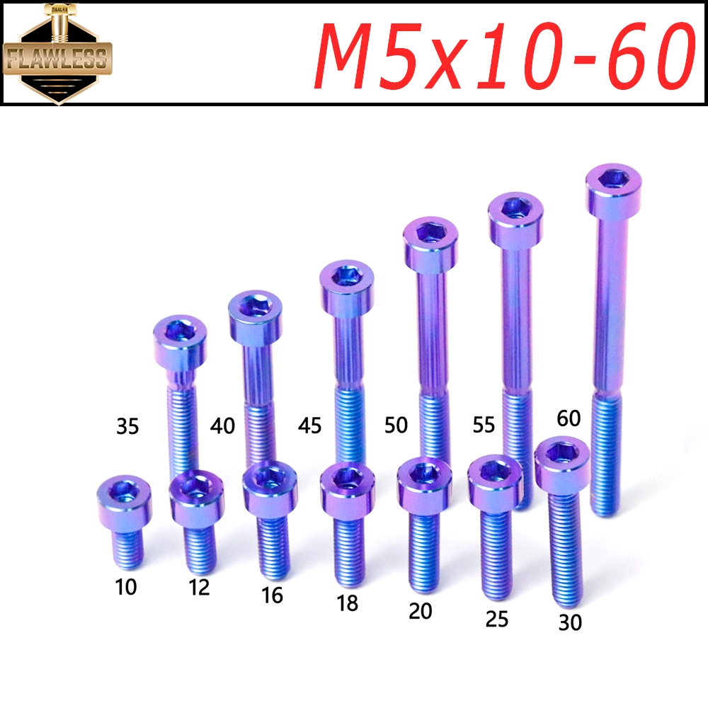 FLAWLESSTI M5x10-60 มม.G5 Titanium Bolt Bodywork Bodycover ABS Sensor Discถังน้ํามันสําหรับHonda For