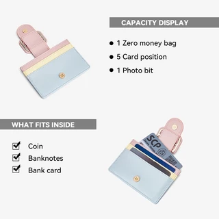 BOSTANTEN Icecream wallet กระเป๋าใส่บัตรหนัง PU ผู้หญิง ใส่บัตรหลายช่อง ใบเล็ก พกพาง่าย ใช้ได้ทุกวัน