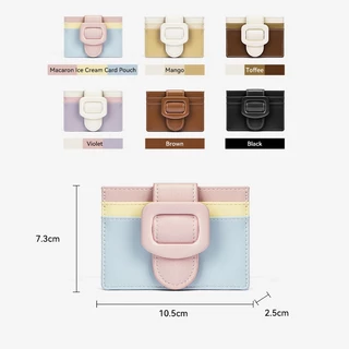 BOSTANTEN Icecream wallet กระเป๋าใส่บัตรหนัง PU ผู้หญิง ใส่บัตรหลายช่อง ใบเล็ก พกพาง่าย ใช้ได้ทุกวัน