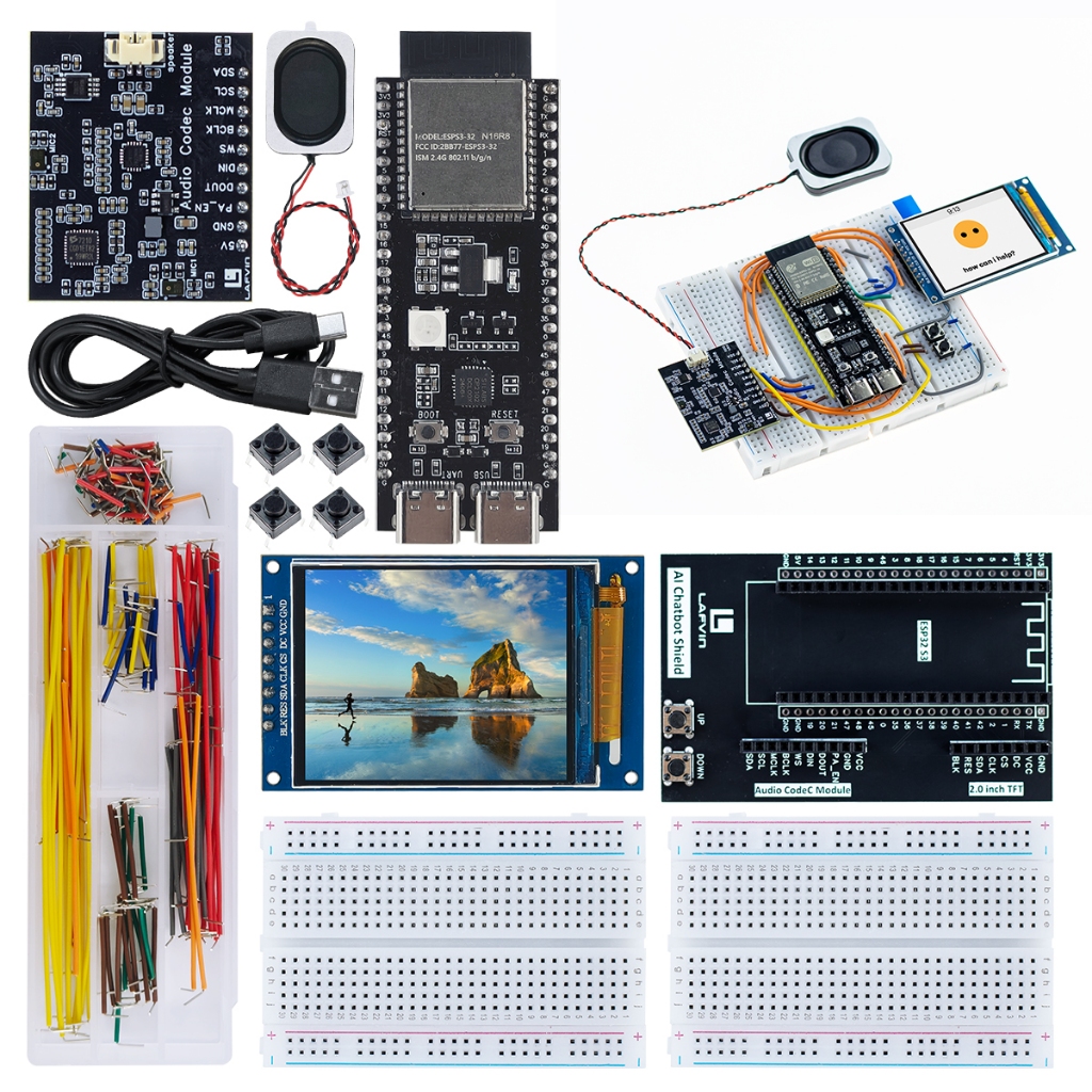 LAFVIN ESP32S3 AI Voice Chatbot Kit | รองรับ OpenAI API | ชุดการเรียนรู้การพัฒนาผู้ช่วยเสียงอัจฉริยะพร้อมรหัส