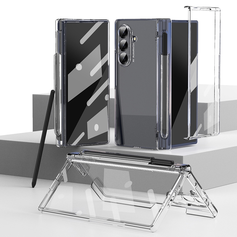 ZFold7 Casing Case For Samsung Galaxy Z Fold 7 Z Fold 6 Z 5 Z 4 Z 3 360°รวมทุกอย่างมัลติฟังก์ชั่บานพับช่องเสียบปากกาฮาร์ดกันกระแทกป้องกันโทรศัพท์มือถือกรณีปก