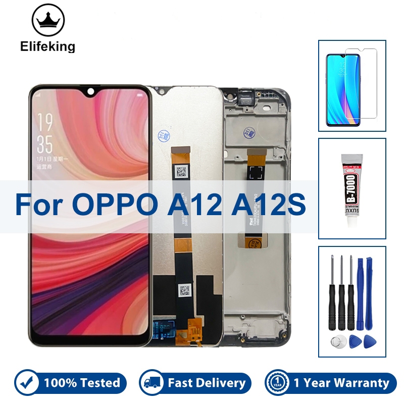 6.22 "จอแสดงผล LCD สําหรับ OPPO A12 A12S CPH2077 CPH2083 Touch Screen Digitizer Assembly กรอบอะไหล่