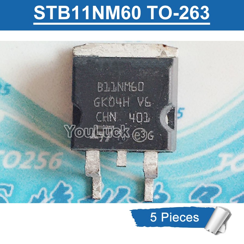 5pcs B11NM60 P11NM60 STB11NM60 STB11NM60FD TO-263 11A/600V N-Channel MOSFET ทรานซิสเตอร์ใหม่เดิม