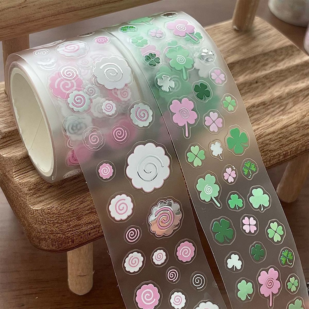 PET สติกเกอร์ม้วน 2m Scrapbooking สติกเกอร์วัสดุ DIY Collage