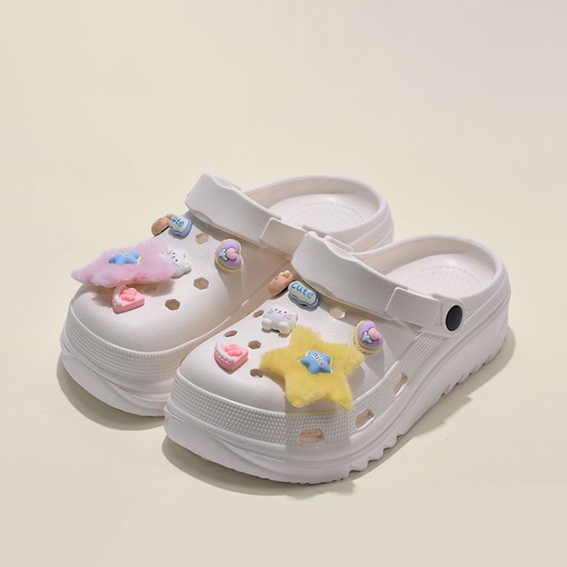 AYUER ขนาด 36-45 ผู้ชายและผู้หญิงคริสตัลสัตว์ DIY หนากีฬารองเท้าแตะกันลื่น