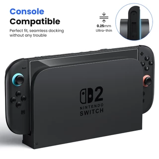 WSKEN 2pc ฟิล์มกันรอยหน้าจอ for Nintendo Switch 2 กันแตก ฟิล์มกระจกนิรภัย ฟองสบู่ศูนย์ ติดตั้งง่าย การกำจัดฝุ่นอัตโนมัติ HD ฟิล์ม
