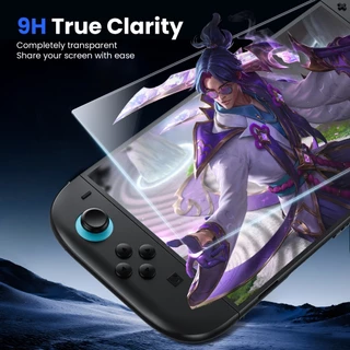 WSKEN 2pc ฟิล์มกันรอยหน้าจอ for Nintendo Switch 2 กันแตก ฟิล์มกระจกนิรภัย ฟองสบู่ศูนย์ ติดตั้งง่าย การกำจัดฝุ่นอัตโนมัติ HD ฟิล์ม