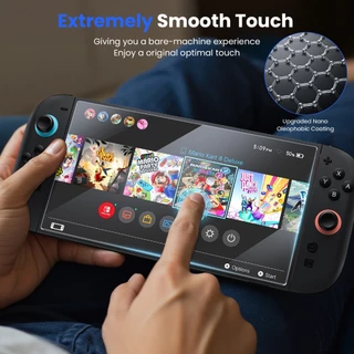 WSKEN 2pc ฟิล์มกันรอยหน้าจอ for Nintendo Switch 2 กันแตก ฟิล์มกระจกนิรภัย ฟองสบู่ศูนย์ ติดตั้งง่าย การกำจัดฝุ่นอัตโนมัติ HD ฟิล์ม