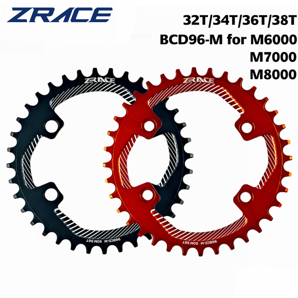 ZRACE โซ่จักรยานเฟือง MTB เฟืองโซ่ BCD96-M สำหรับ M8000 M7000 M6000 กระบวนการ CNC AL7075 ความแข็ง Vi
