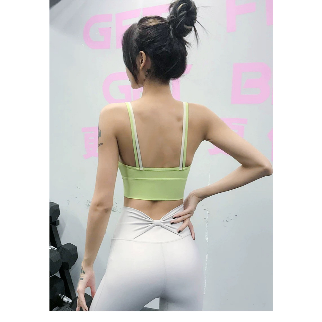 ใหม่โบรเคดสองด้านสายรัดคู่กีฬาชุดชั้นในสตรีวิ่งรวบรวมรูปเสื้อกั๊กโยคะสไตล์ที่สวยงามกลับฟิตเนส ชุดชั้นใน - รูปที่ 2