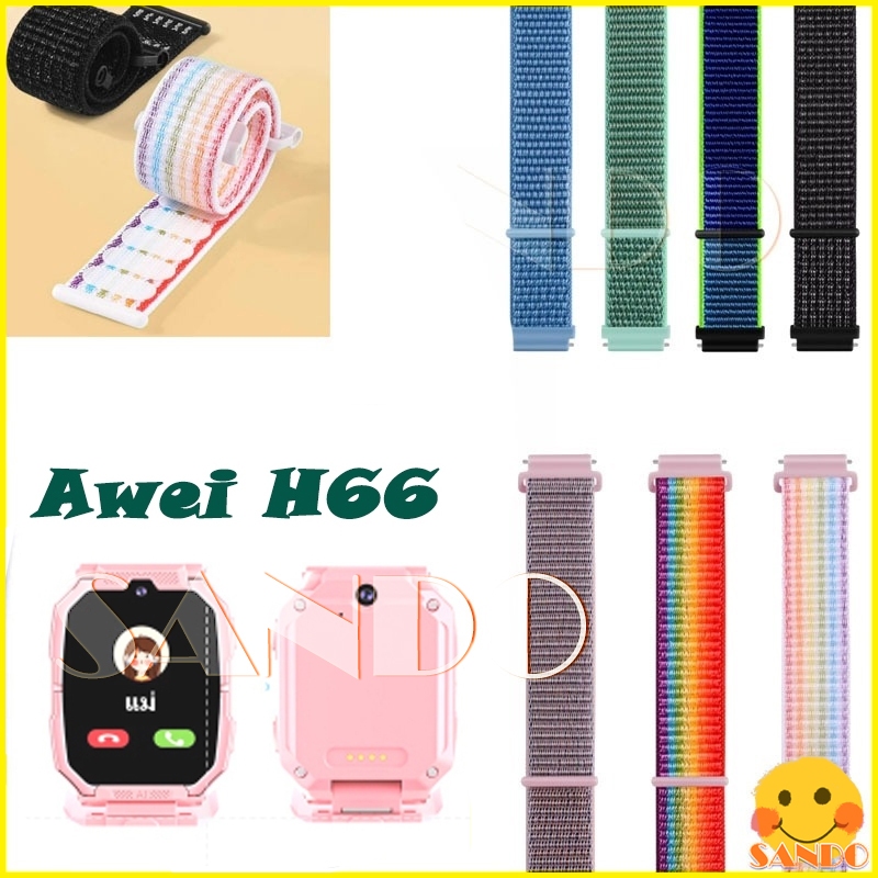 Awei H66 Awei H66 Kids Watch สาย นาฬิกาโทรศัพท์สําหรับเด็กเด็กไนลอน Awei H66 สายนาฬิการะบายอากาศ Awe