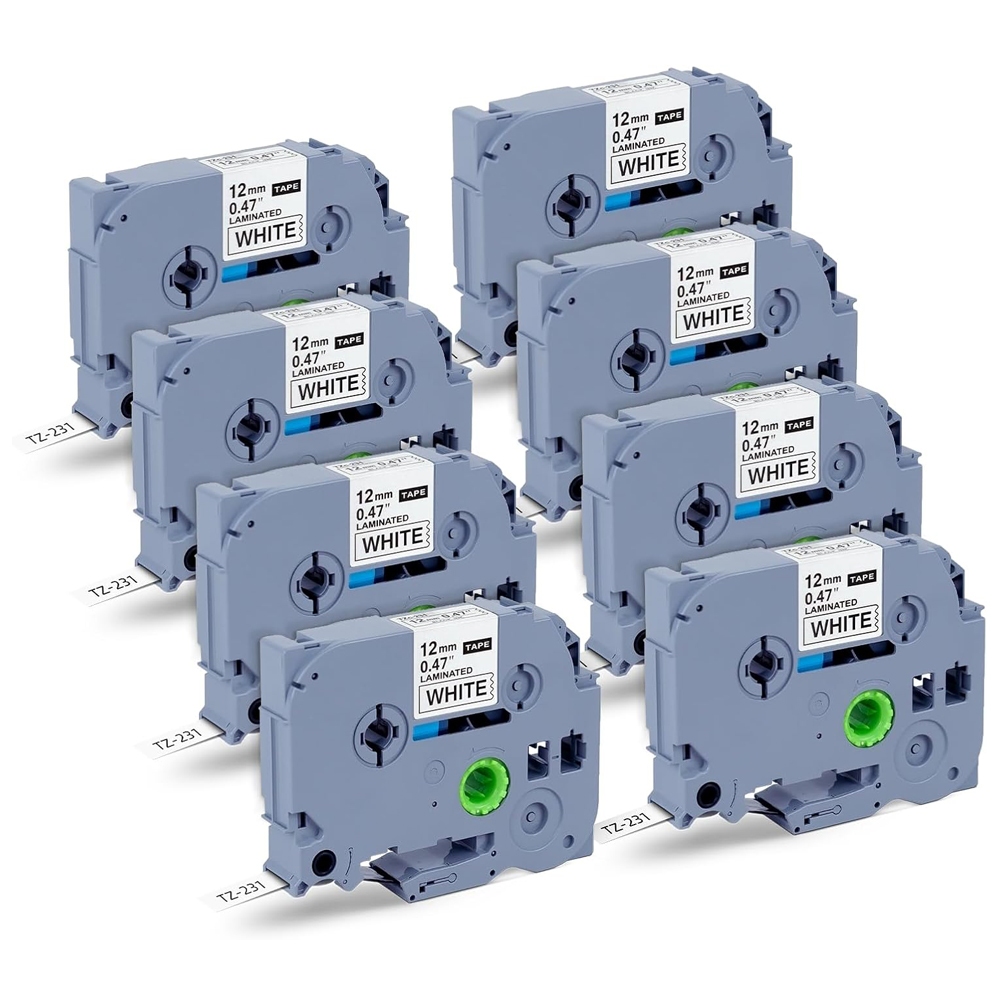 4-8 แพ็คสําหรับ Brother Label Maker เทป P-Touch Label เทป Tz-231 เทป 12 มม.สําหรับ P-Touch Label Pri