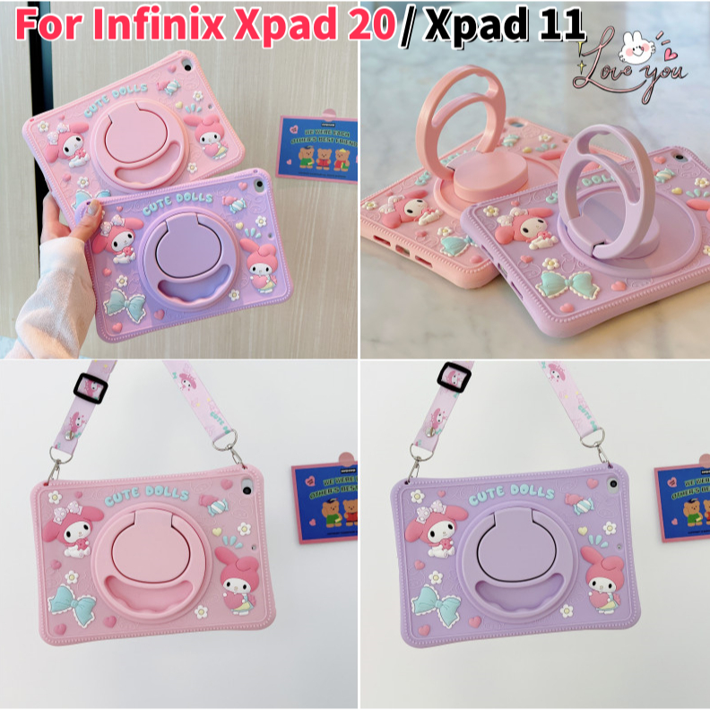 สําหรับ Infinix Xpad 20 2025 11" 4G/WiFi Case กาวนุ่ม 360 ​​องศา Case สายกาวอ่อน เคสกันกระแทก Infini