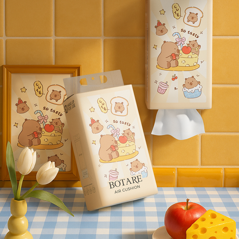 【5แพ็ค】BOTARE CHEERFUL TISSUE กระดาษทิชชู่แขวนลายคาปิบาร่าสุดน่ารัก ห่อใหญ่ กระดาษทิชชู่ทั้งกล่อง - 5